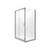 Valencia Elite Square Corner Sliding Shower 1200 x 1000mm Metallic Frame With Flat Wall Right Hand Centre Waste