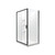 Valencia Elite Square Corner Sliding Shower 1200 x 1000mm Black Frame With Side Recessed Wall Right Hand Centre Waste