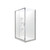 Valencia Elite Square Corner Sliding Shower 1200 x 1000mm Metallic Frame With Side Recessed Wall Right Hand Centre Waste