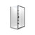 Valencia Elite Square Corner Sliding Shower 1200 x 1000mm Black Frame With Corner Contour Plus Wall Left Hand Centre Waste