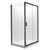 Valencia Elite Square Corner Sliding Shower 1200 x 1000mm Black Frame With Flat Wall Left Hand Centre Waste