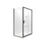 Valencia Elite Square Corner Sliding Shower 1200 x 1000mm Black Frame With Side Recessed Wall Left Hand Centre Waste