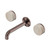 Serenity Wall Basin Set 160mm Spout With Rome Travertine Handle Brushed Bronze