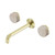 Serenity Wall Basin Set 185mm Spout With Rome Travertine Handle Brushed Gold