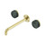 Serenity Wall Basin Set 220mm Spout With Verde Alpi Handle Brushed Gold