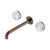Serenity Wall Basin Set 220mm Spout With Arabescato Corchia Handle Brushed Bronze