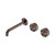 Serenity Wall Basin Set 185mm Offset Spout With Metal Handle Brushed Bronze