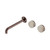 Serenity Wall Basin Set 220mm Offset Spout With Rome Travertine Handle Brushed Bronze