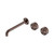 Serenity Wall Basin Set 220mm Offset Spout With Metal Handle Brushed Bronze