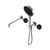 Serenity Progressive Shower System With Spout With Marquina Black Handle And Hand Shower Brushed Nickel