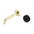 Serenity Progressive Wall Basin Mixer 160mm Spout With Marquina Black Handle Brushed Gold