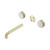 Serenity Wall Basin Set 185mm Spout With Rome Travertine Handle Trim Kit Only Brushed Gold