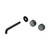 Serenity Wall Basin Set 185mm Offset Spout With Verde Alpi Handle Trim Kit Only Matte Black