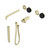 Serenity Progressive Shower System With Spout With Marquina Black Handle And Slim Shower Trim Kit Only Brushed Gold