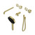 Serenity Progressive Shower System With Spout With Metal Handle And Hand Shower Trim Kit Only Brushed Gold