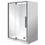 Horizon Framed Shower Enclosure Alcove Pivot Door 900 x 1200 x 900mm Black Flat Wall