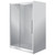 Horizon Framed Shower Enclosure Alcove Sliding Door 1000 x 1200 x 1000mm Grey Glass White Flat Wall