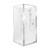 Ruby II Square Corner Shower 900x900 Metallic Frame with Side Recessed Wall Rear Waste