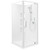 Ruby II Square Corner Shower 1000x1000 White Frame with Side Recessed Wall Rear Waste