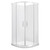 Ruby II Round Sliding Shower 900x900 White Frame with Flat Wall Rear Waste