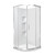 Ruby II Round Sliding Shower 1000x1000 Metallic Frame with Side Recessed Wall Rear Waste
