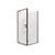 Valencia Elite Shower Corner Pivot 900 x 900mm Black Frame With Side Recessed Wall Rear Waste