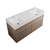 Edge Wall Hung Vanity 4 Drawer Double Bowl 1210mm Timber Veneer ATW121D4DBWHT