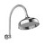 Cromford High Rise Shower Arm & Rose Chrome 210mm
