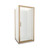 Tivoli Inswing Shower 1000 x 1000mm Brushed Brass Flat Wall Rear Waste