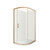 Tivoli Round Sliding Shower 1200 x 900mm Brushed Brass Flat Wall Centre Waste Right Hand