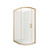 Tivoli Round Sliding Shower 1200 x 900mm Brushed Brass Flat Wall Centre Waste Left Hand