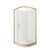 Tivoli Round Sliding Shower 1000 x 1000mm Brushed Brass Flat Wall Centre Waste