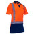 Caution Polo Shirt Size 9XL Fluoro Orange Navy