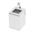 Mako 70 Laundry Cabinet 600mm 2 Door (F1) White Velvet Bright White Benchtop With Under Mount Sink (400 x 400) Chrome Gooseneck Sink Mixer Included