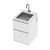 Mako 70 Laundry Cabinet 600mm 2 Drawer (F1) White Velvet Bright White Benchtop With Top Mount Sink (400 x 400) Chrome Gooseneck Sink Mixer Included