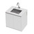 Mako 70 Laundry Cabinet 900mm 2 Door (F1) White Velvet Bright White Benchtop With Under Mount Sink (500 x 400) Chrome Gooseneck Sink Mixer Included