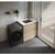 Mako 70 Laundry Cabinet 900mm 2 Drawer (F1) White Velvet Bright White Benchtop With Top Mount Sink (500 x 400) Chrome Gooseneck Sink Mixer Included