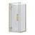 Aston Hinged Acrylic Shower 2 Sided 915 x 915mm Flat Wall Brushed Brass
