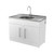 Laundry Tub Wide Dual Door Model with Lead free Stainless Steel Gooseneck Tap