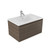 Fucina Vanity Wall 750 1 Taphole Polymarble Top 1 Drawer Charred Oak Organic