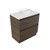 Fucina Vanity Floor 750 White E Stone Top 2 Drawer Smokey Oak Timberland