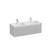 Mode Vanity 46 Console 1200 Double Bowl 1 Drawer Wall White Rubik Matte Basin Tasman Panel