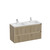 Mode Vanity 46 Console 1200 Double Bowl 2 Drawer Maxi Wall Ranfurly Oak Cleo Gloss Basin Tasman Panel