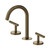 Mecca Basin Set Arc Spout Tumbled Antique Brass
