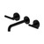 Mecca Wall Basin/Bath Set 185mm Spout Matte Black