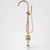 Liano II Freestanding Bath Filler With Hand Shower Brushed Brass