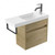 Fucina Vanity Wall 600 1 Taphole Polymarble Top Blk Towel Rail 1 Door French Oak Velvet