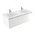 Fucina Vanity Wall 1200 2 Taphole Polymarble Double Bowl 1 Drawer Dezigna White Gloss