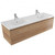 Fucina Vanity Wall 1500 2 Taphole Polymarble Double Bowl 2 Drawer Southern Oak Timberland
