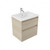 Fucina Vanity Wall 600 1 Taphole Vitreous China Top 2 Drawer Seasoned Oak